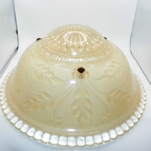 Vintage Frosted Glass Ceiling Light Shade with Leaf Pattern