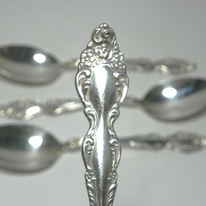 Baroque Rose Oneida Silverplate Table or Serving Spoons - Set of 4 Marked 1881 Rogers