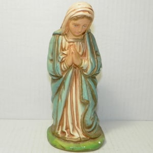 Chalkware Mary Nativity Figurine 7&quot; Tall