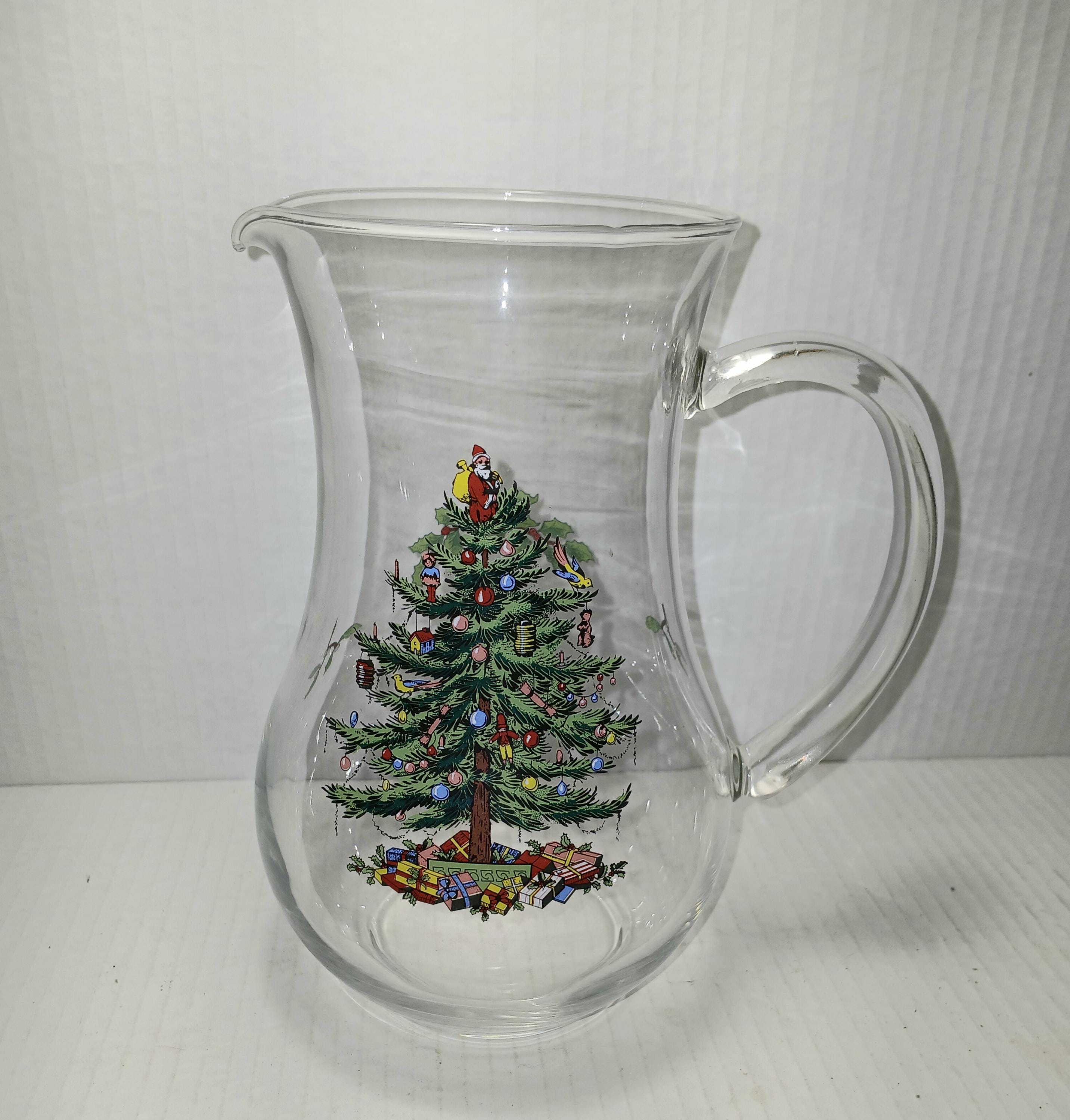 Spode Christmas Tree Clear Glass Pitcher 44