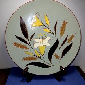 Piatto da portata vintage Stangl Golden Harvest da 25,8 cm - Design floreale con spighe di grano in stile metà secolo - Piatto in ceramica Stangl - Servizio da tavola in stile rustico