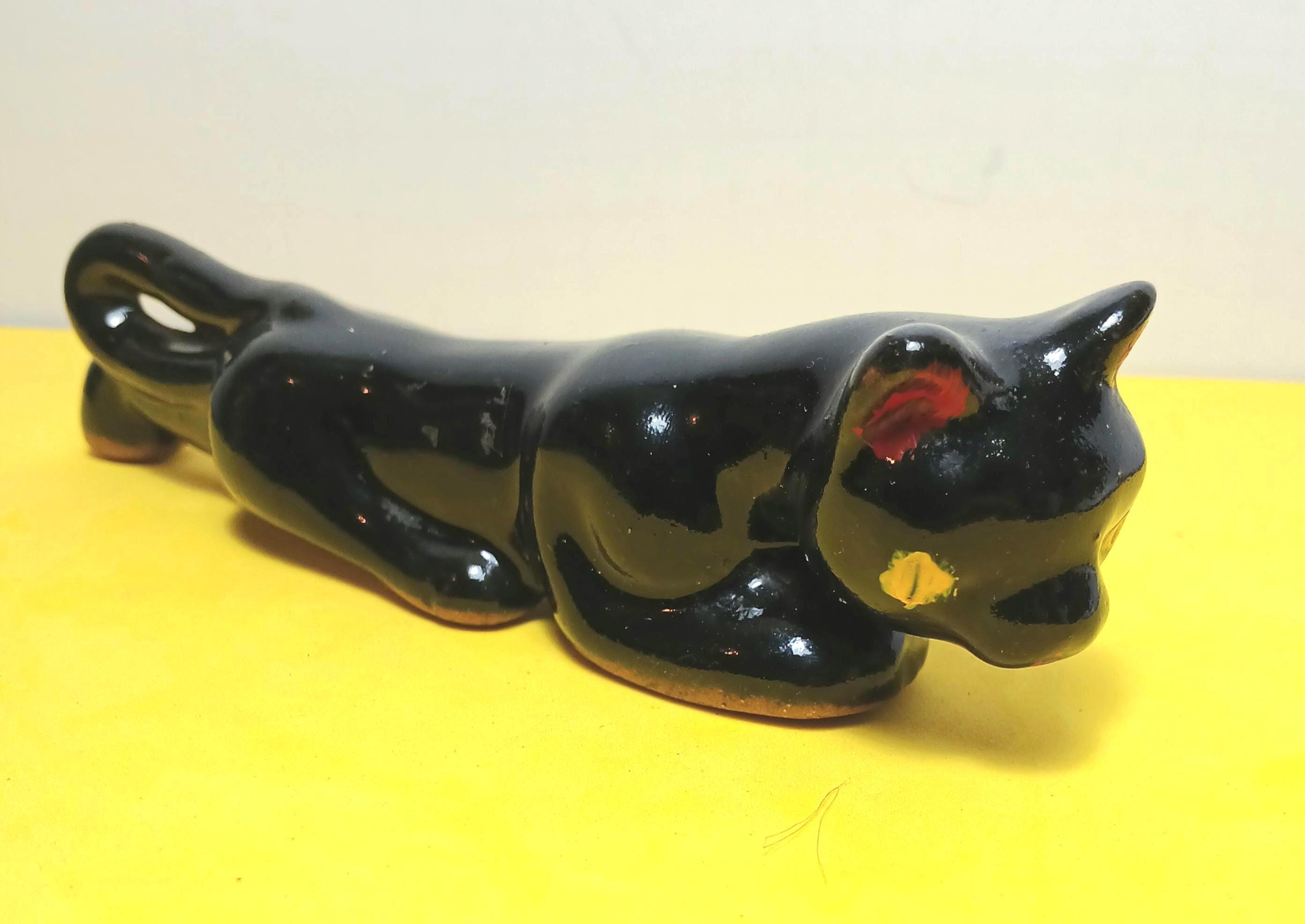 Vintage Ceramic Halloween Black Cat - Etsy