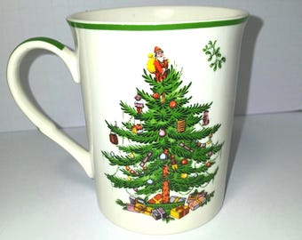 Spode Christmas Tree Mug | Vintage Holiday Coffee Cup | Iconic Christmas Tree Pattern | English Christmas Dinnerware | Collectible Mug