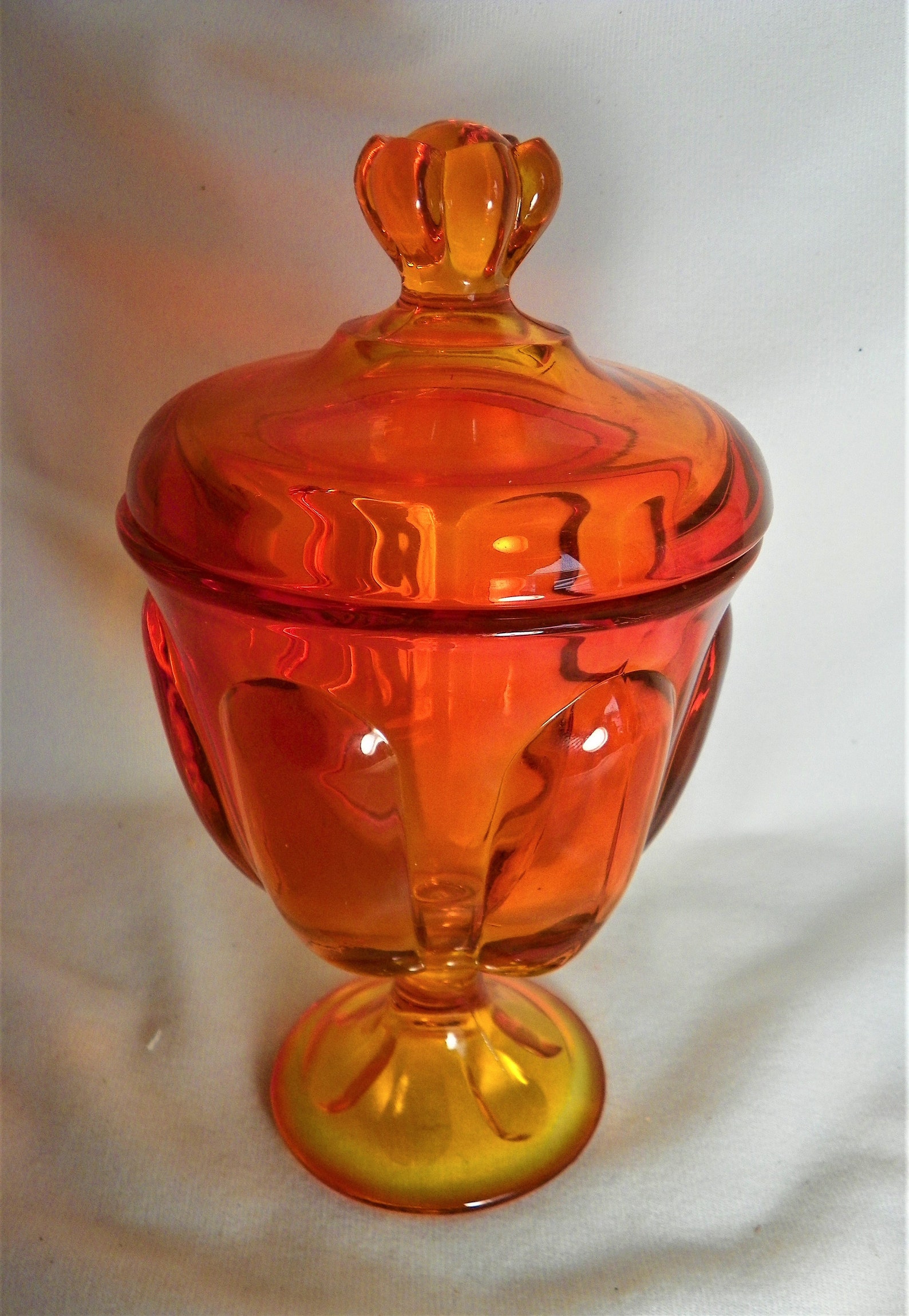 Viking Epic Six Persimmon Orange Candy Dish with Lid Etsy