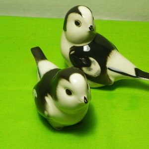 Pair of Snow Bunting Birds Lomonosov Imperial Russia USSR Porcelain Figurines