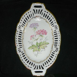 Schwarzenhammer Germany Reticulated 9 3/4&quot; Oval Serving  Bowl