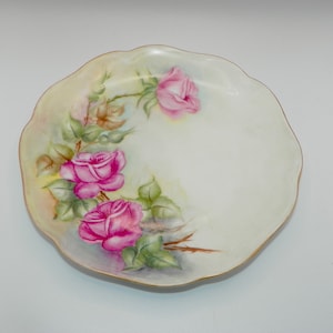 Rosenthal Madeleine Pink Roses 6" Plate Hand Painted and Signed by A Scott