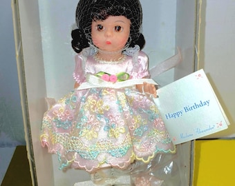 2001 Madame Alexander Happy Birthday Brunette Doll #27241 – New in Box – 8" Collectible Doll – NRFB