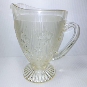 Iris and Herringbone or Iris Clear 56 Oz Pitcher by Jeanette