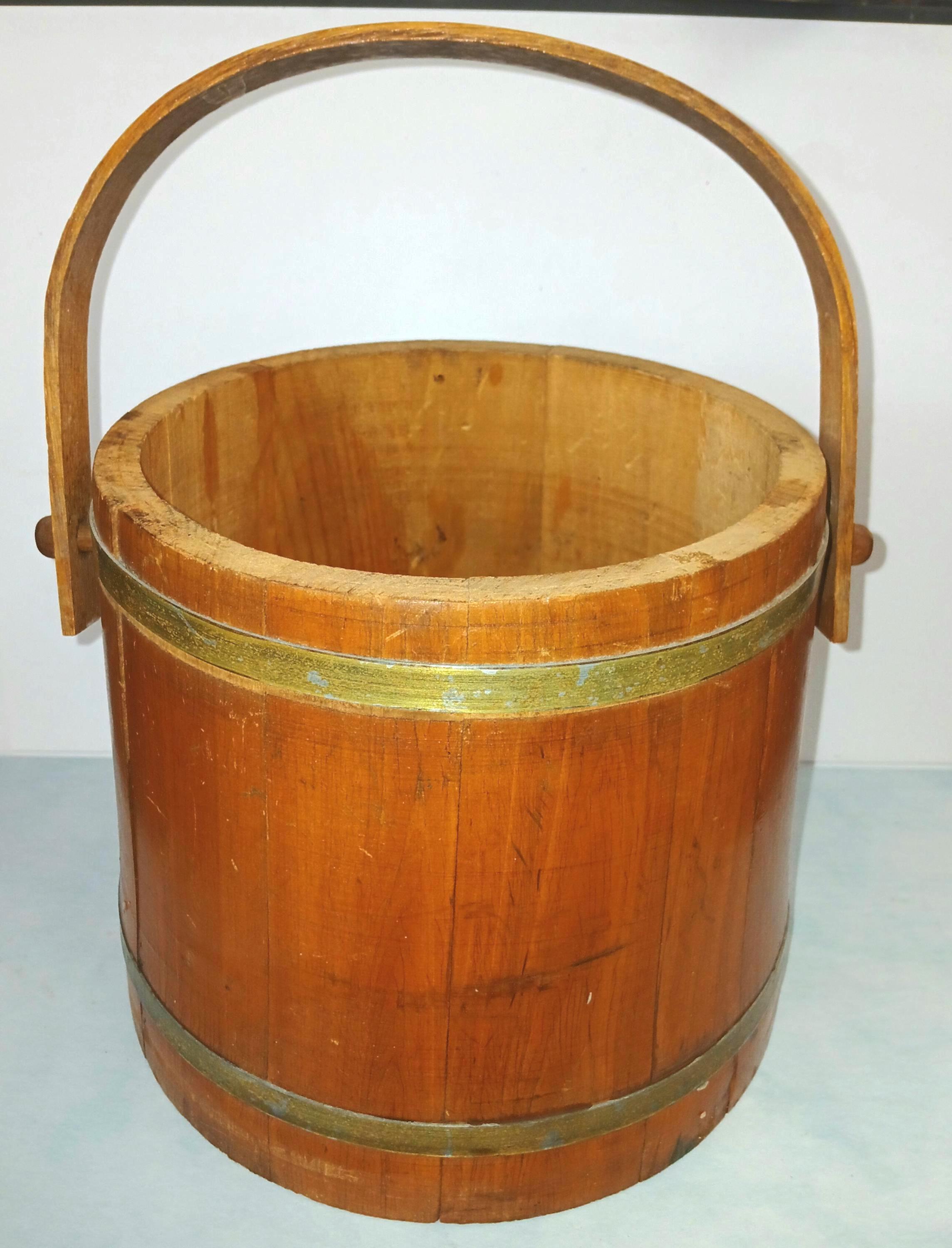 Antique Wood Bucket - Etsy