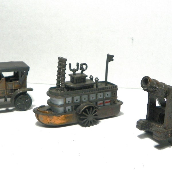 Vintage Die Cast Pencil Sharpeners - Choice of Rolls Royce, Mark Twain Steamboat, or Cannon