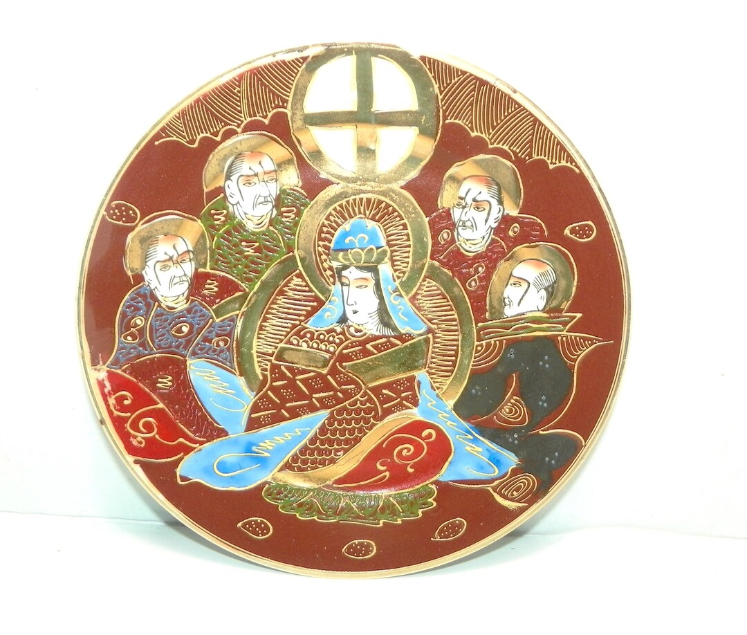 Japanese Satsuma Hand Painted Plate Marked Wales Etsy