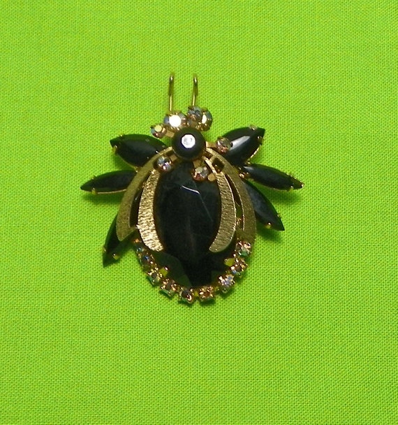 Juliana Black Jelly Belly Flying Insect Brooch