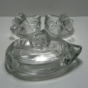 Duncan Miller Duck Cigarette Box and Two Duck Ashtrays