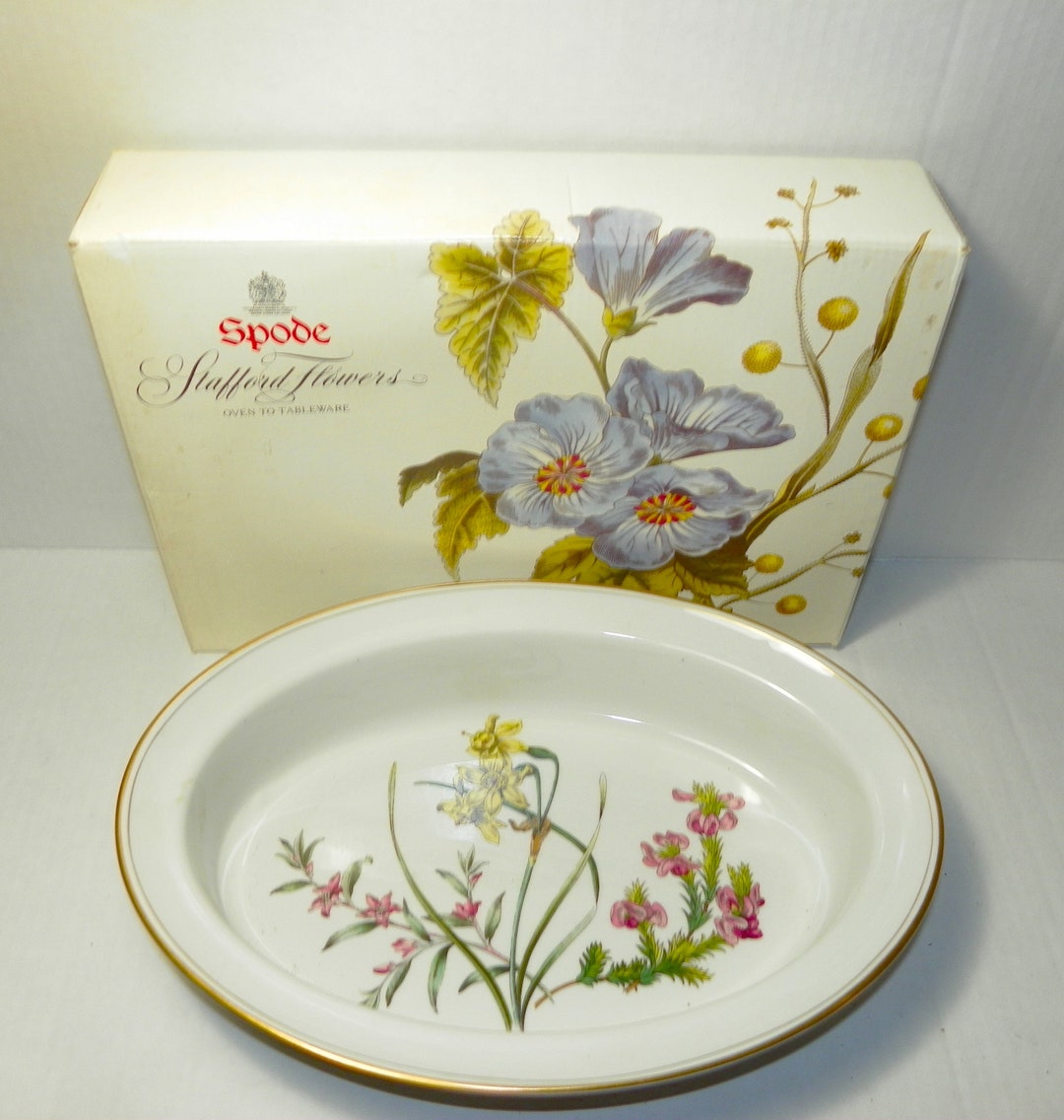 Spode Stafford Flowers Oval Pie Dish Oven to Tableware With Box Etsy
