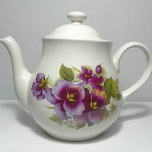 Melba Kitchen Ware Pansy Teapot Staffordshire England