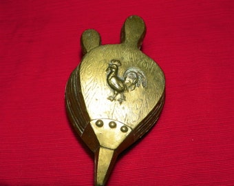 Farmhouse Metal Wall Pocket Shaped Like Bellows  with Rooster Embossed on Front #1412