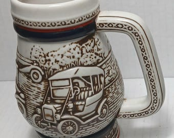 1982 Avon Vintage Cars Miniature Stein | Ceramarte Brazil Beer Mug | Avon Collectible Stein | Vintage Automobile Décor