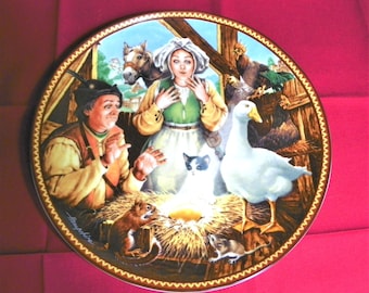 Limited Edition Edwin M. Knowles Plate “The Goose That Laid the Golden Egg” – 1988 First Issue – Aesop’s Fables by Michael Hampshire