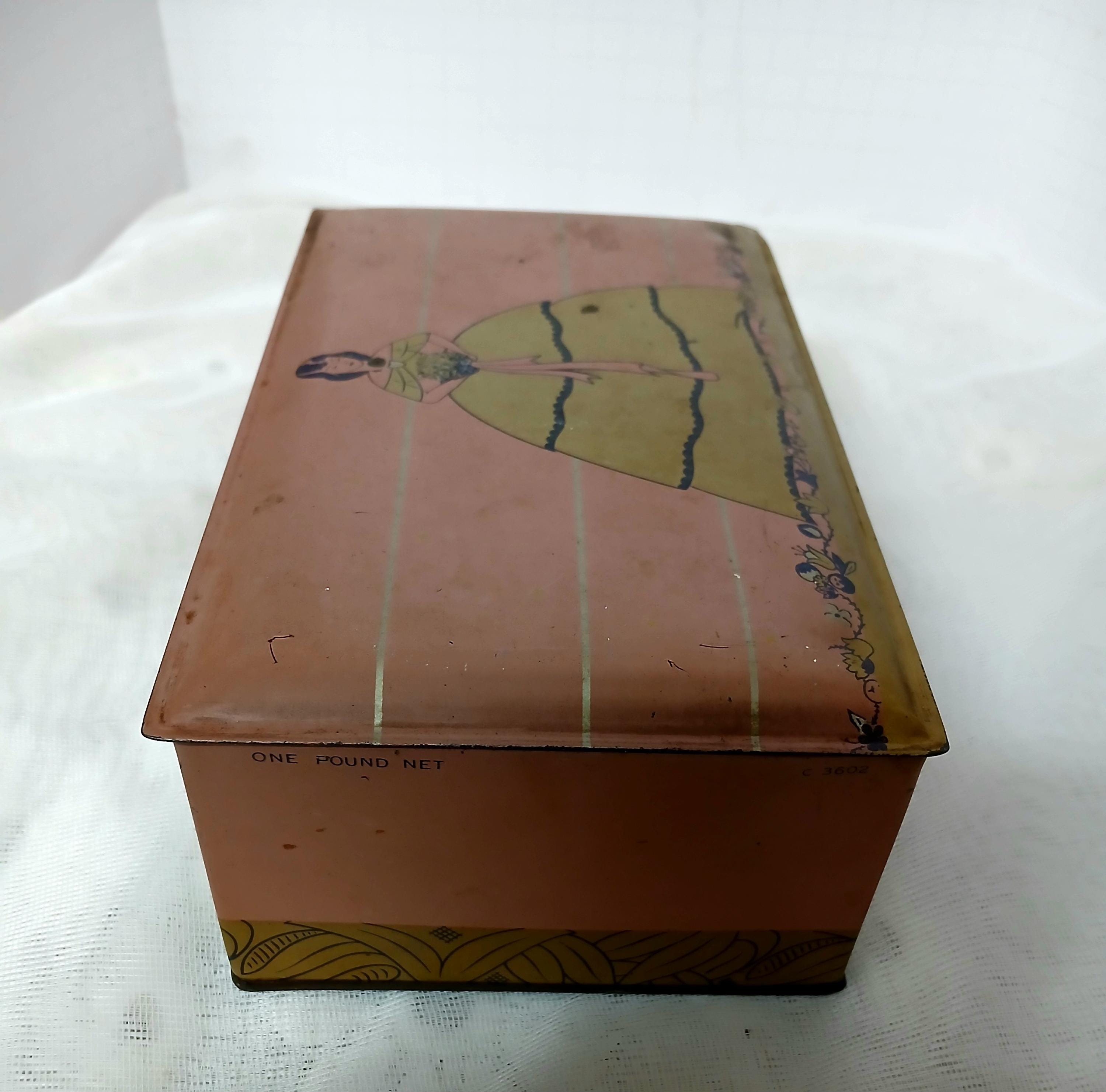 Vintage Gales Chocolate Company Candy Tin Box With Lady on Front