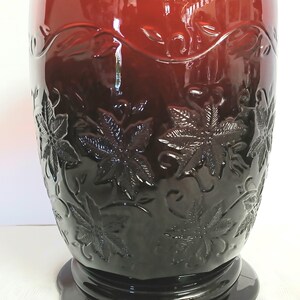 Princess House Fantasia Poinsettia Ruby Red Pillar Candle Holder ...