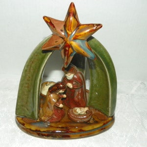 Holy Family Ceramic Creche Tea Light Nativity