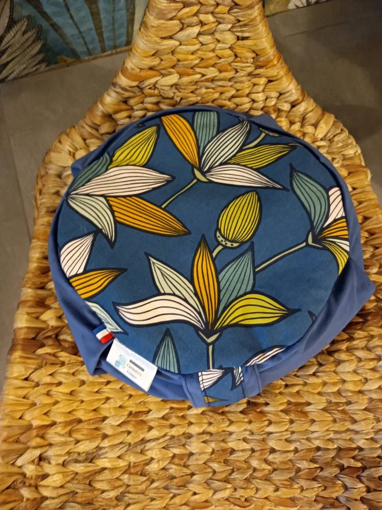 Petit Zafu Blue Velvet Flower