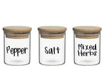 Spice Jar Labels Personalised Decals Kitchen Pantry Storage & Organisation