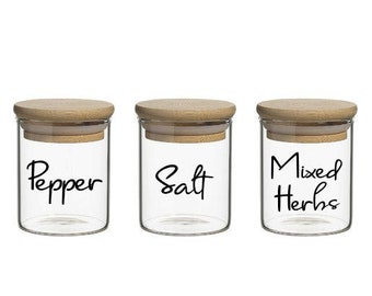 Spice Jar Labels Personalised Decals Kitchen Pantry Storage & Organisation