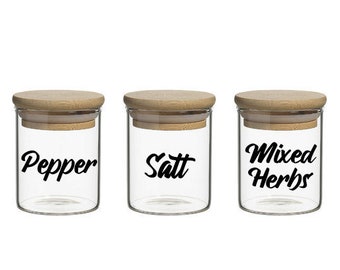 Spice Jar Labels Personalised Decals Kitchen Pantry Storage & Organisation