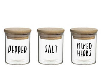 Spice Jar Labels Personalised Decals Kitchen Pantry Storage & Organisation