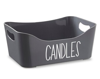 Grey Personalised Storage Box Basket Caddy