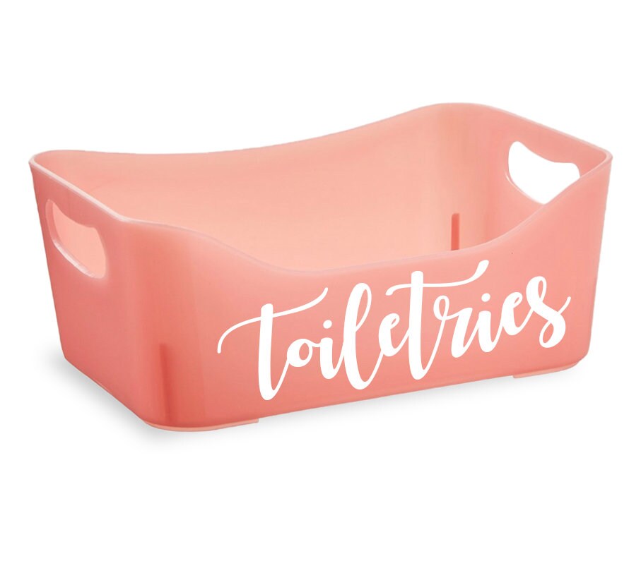 Pink Storage Box With Personalised Label Etsy