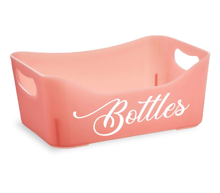 Pink Storage Box With Personalised Label Etsy UK