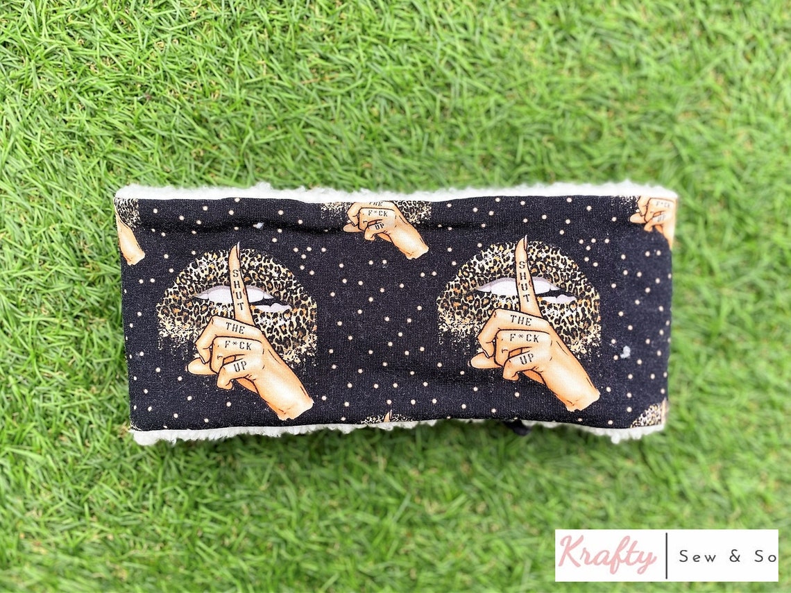 Hecho a mano Blasfemia Calentador de orejas STFU Tela Etsy