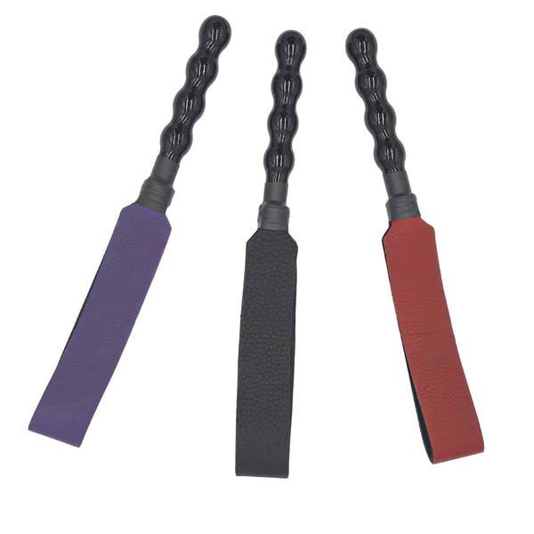 The "Long-Reach" Bull-Hide Hybrid Crop - 17" Dual-Layer Leather Paddle - High-Acoustic