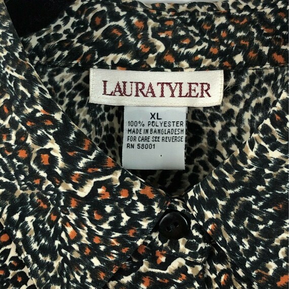 Vintage 1990s Leopard Blouse Womens XL by Laura T… - image 9