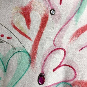 Vintage 50/50 Sweatshirt by Cabin Creek, Womens XL Splatter Puff Paint, Post Mod 80's image 9