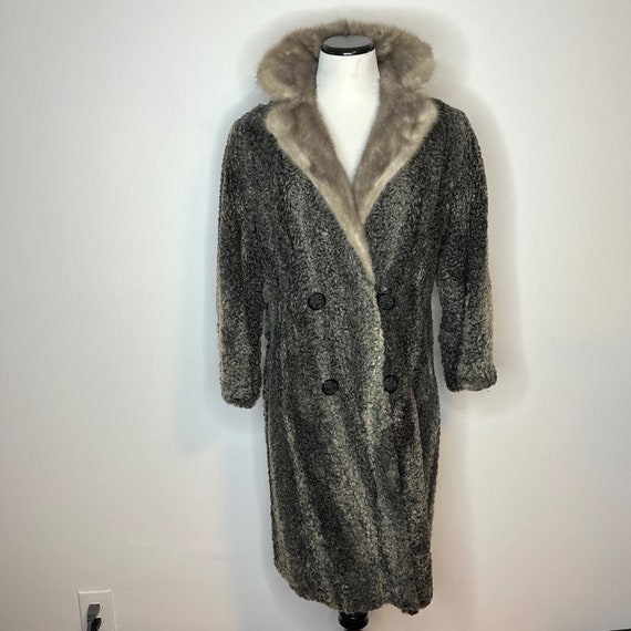 VTG womens fur coat grey excellent condition - image 1