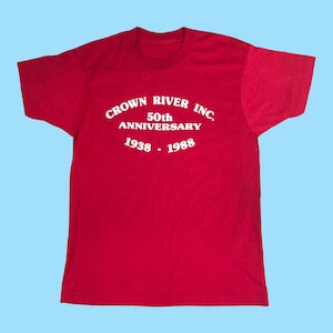 Vintage Red Single Stitch 1988 T-shirt 50/50 Med