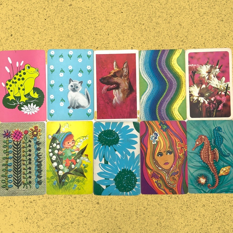 Vintage Ephemera Lot Single Swap Playing Cards Set of 10 Junk Etsy