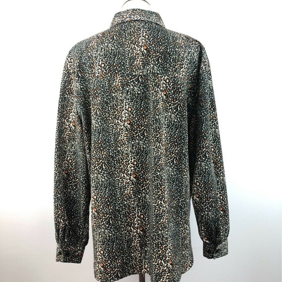 Vintage 1990s Leopard Blouse Womens XL by Laura T… - image 3