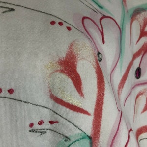 Vintage 50/50 Sweatshirt by Cabin Creek, Womens XL Splatter Puff Paint, Post Mod 80's image 7