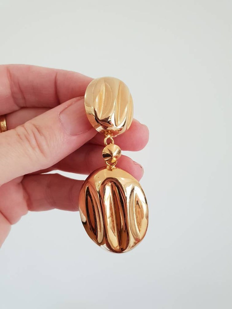 Earings 1980/'s goldtone, pierced