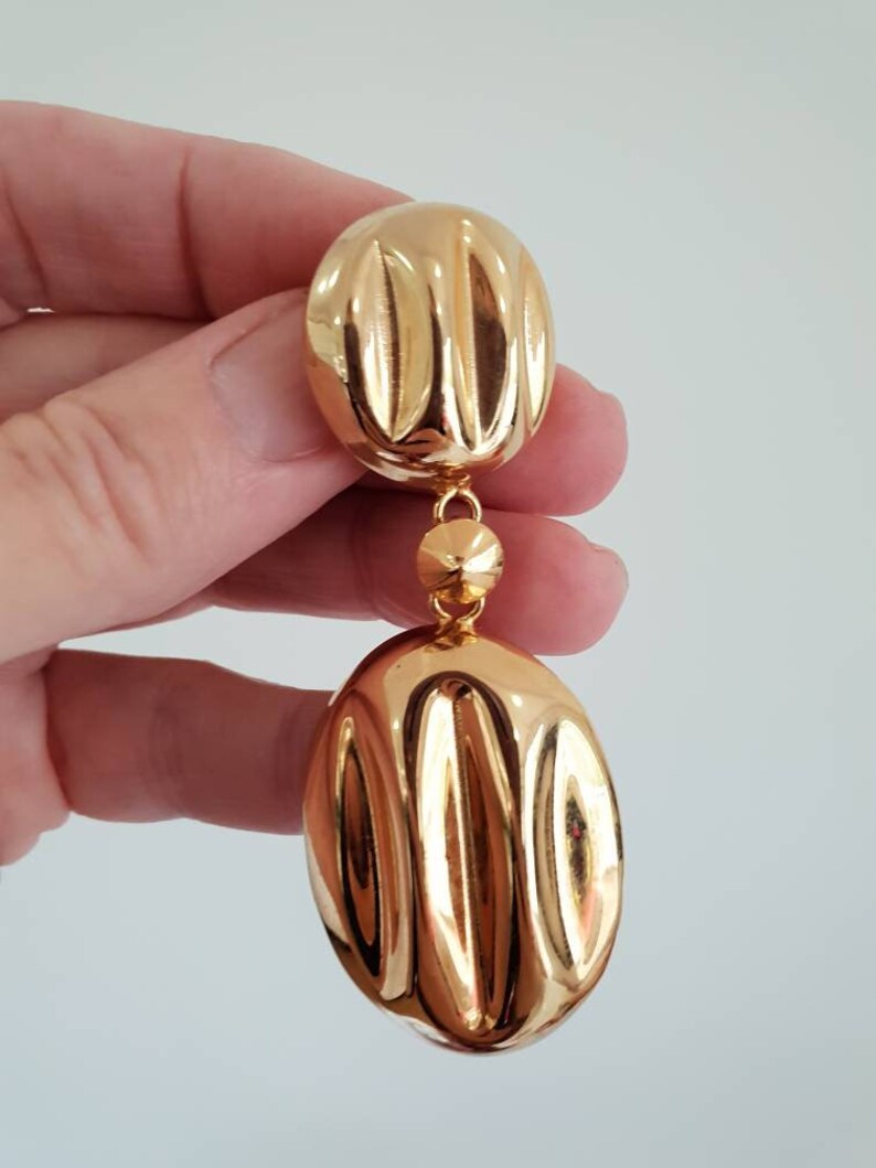Earings 1980/'s goldtone, pierced