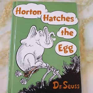 Buch Ausgabe 1996, Kinderbuch.  Dr Seuss Horton brütet das Ei aus. Hardcover. Grolier Book Club-Edition.