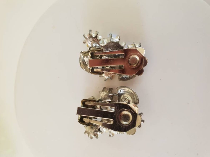 Earings 1950/'s borealis crystal clip on