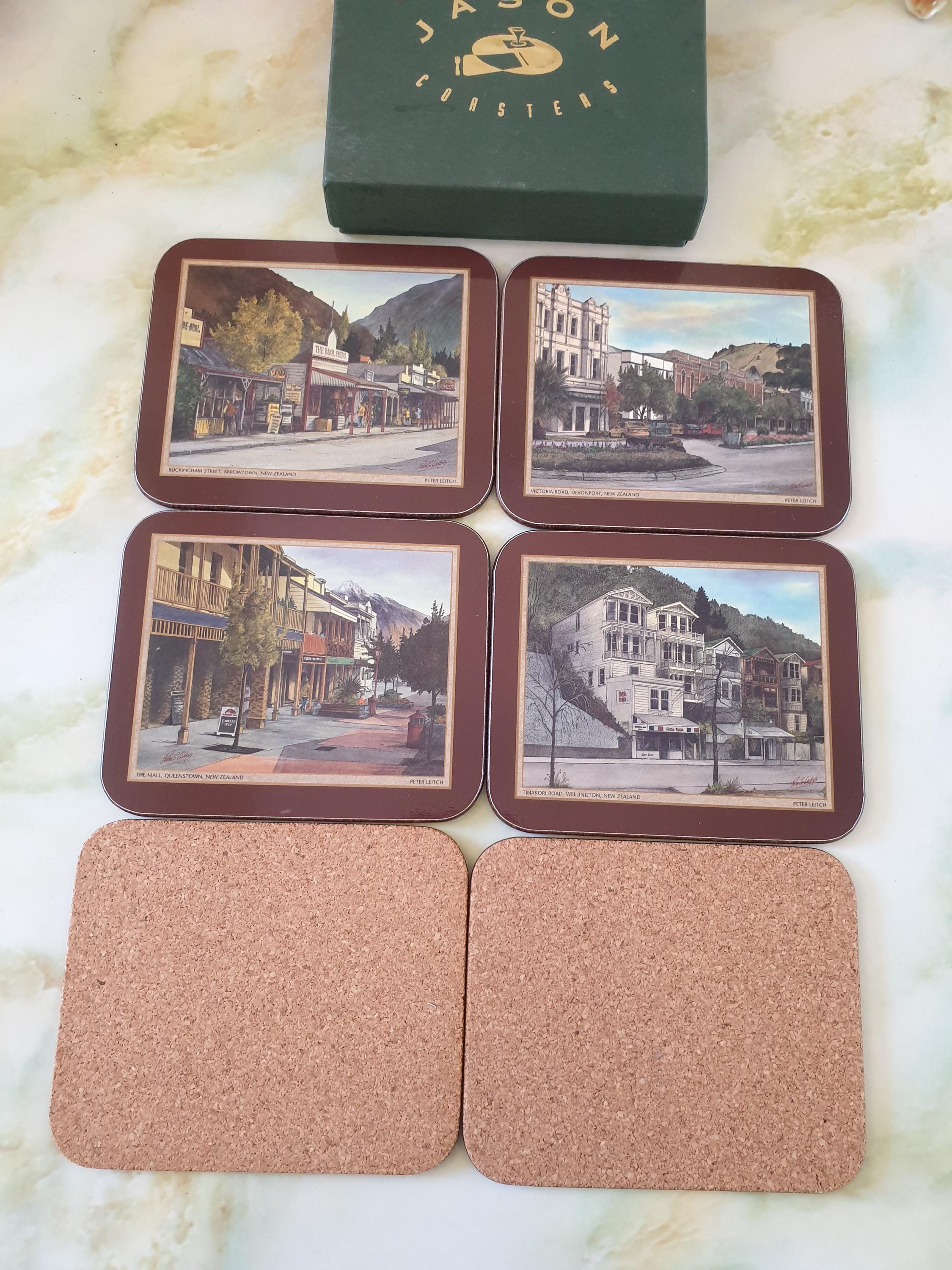 Drink Coasters 1990s. Jason Coasters, Street Scapes of New Zealand