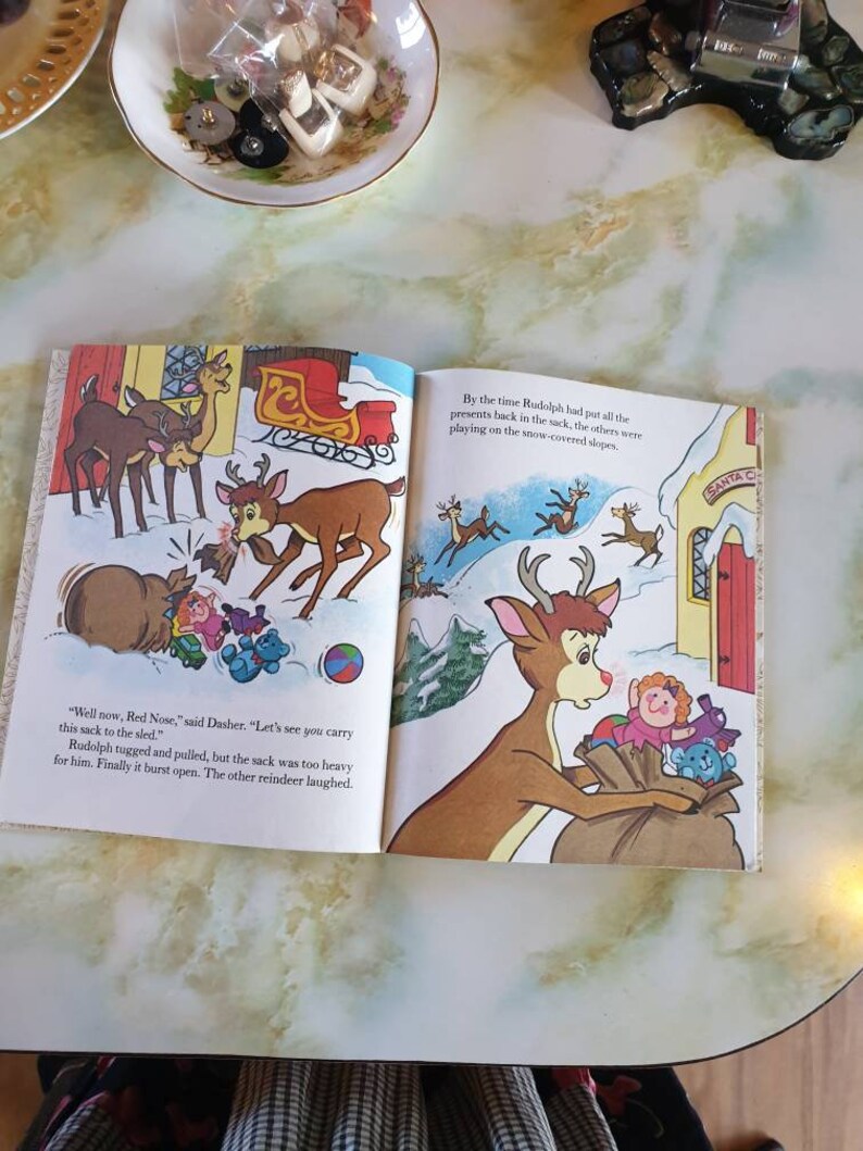 Little Golden Book, Rudolph the Red Nosed Reindeer Shines Again. Hard ...