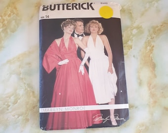 Patron de couture, Butterick 6202, taille 14, années 80. Robe Marilyn Monroe.